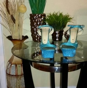 Used Blue studded Gianmarco Lorenzi heels